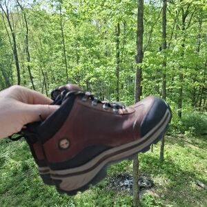 The Timberland Boots Kids 13 Boys Back Road Lace Up Hiking 22713M in Brown Leath